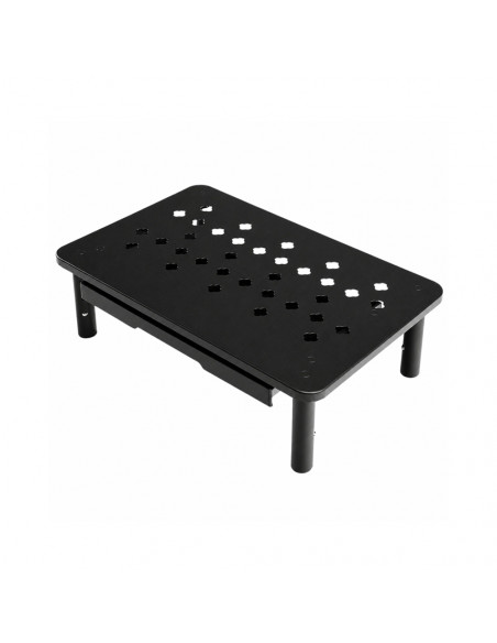Base Monitor 37x23cm Regulável c/ Gaveta Preto
