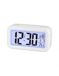Relógio Despertador Digital LED Branco