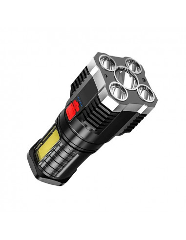 Lanterna Recarregável 1000 Lumens Preto/Prata