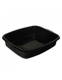 Caixa Alimentar PP Microondas Retangular Preto 1100ml 50un