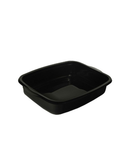 Caixa Alimentar PP Microondas Retangular Preto 1100ml 50un
