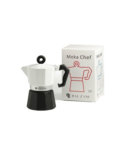 Moka Café BALZANI Chef 3 Chávenas Branco/Preto