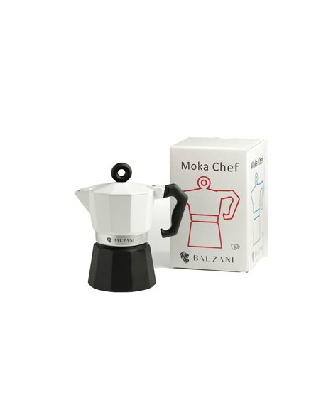 Moka Café BALZANI Chef 3 Chávenas Branco/Preto