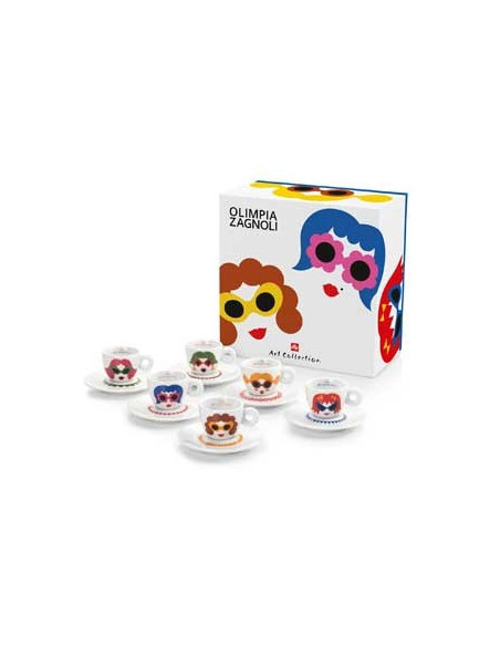Conj Chav+Pires Esp Illy Art Collection Olimpia Zagnoli 6un