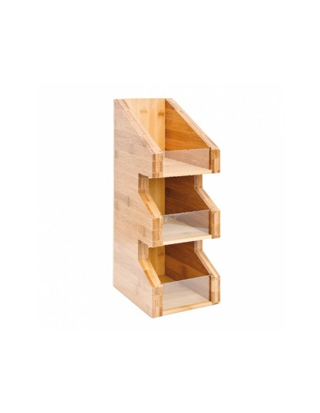 Organizador Copos / Tampas / Palhinhas Bambu 15x18x40cm