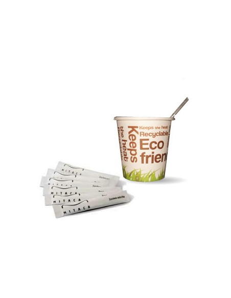 Kit Eco Friendly Copos Papel / Mexedor / Açucar 100un