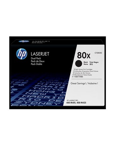 Toner HP Laserjet 80X (CF280XD) Pro400 M401/MFP425 Preto