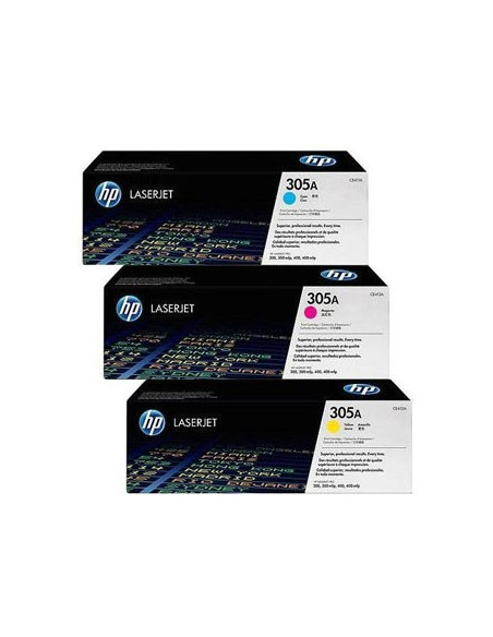 Toner HP Laserjet 305A (CF370AM) Azul+Amarelo+Magenta