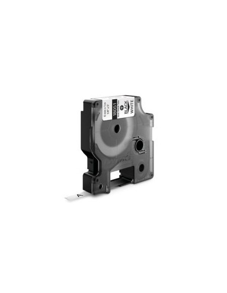 Tubo Termorrectractil Dymo Rhino 6mmx1,5m Branco/Preto