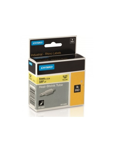 Tubo Termorrectractil Dymo Rhino 6mmx1,5m Amarelo/Preto