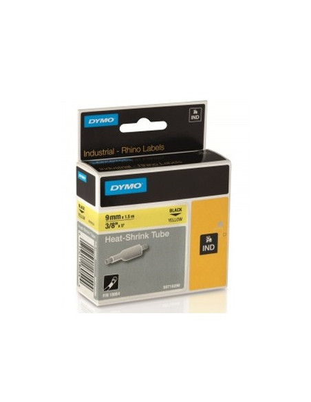 Tubo Termorrectractil Dymo Rhino 9mmx1,5m Amarelo/Preto