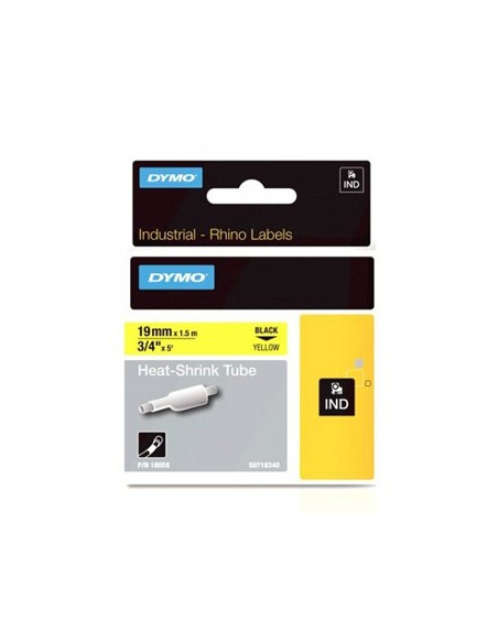 Tubo Termorrectractil Dymo Rhino 19mmx1,5m Amarelo/Preto