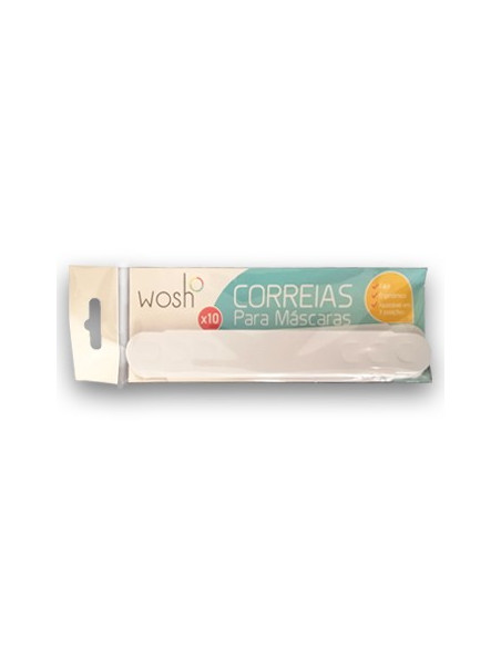 Correia para Máscara PVC Branco Pack 10un