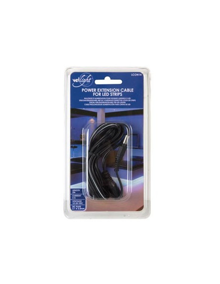 Conector DC com cabo macho/femea em extensao de 2mt