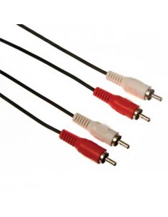 Cabo RCA audio 2x RCA macho/macho, terminais dourados 1,5m