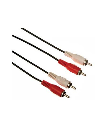 Cabo RCA audio 2x RCA macho/macho, terminais dourados 1,5m