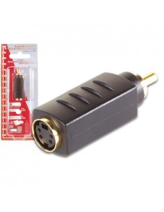 Adaptador S-VHS 4P mini-DIN F para RCA M Ouro