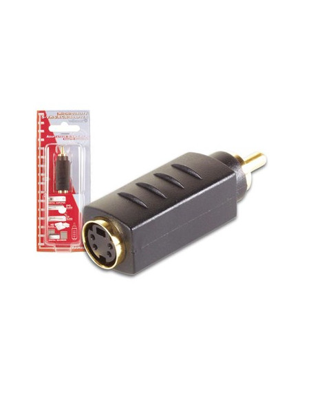 Adaptador S-VHS 4P mini-DIN F para RCA M Ouro