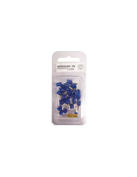 Conector ponteira p/ cravamento azul 2.5mm 30un