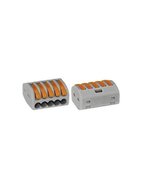 Borne WAGO 5x0.08-4mm p/ condutores flexíveis/rígidos cinza