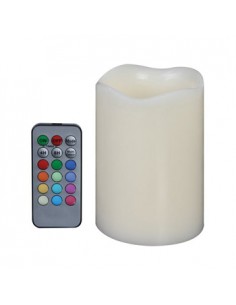 Vela Cera Real Leds RGB Controlo Remoto