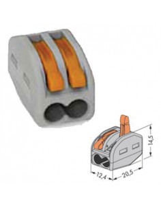 Borne WAGO 2x0.08-4mm Condutores Flexíveis / Rígidos Cinza