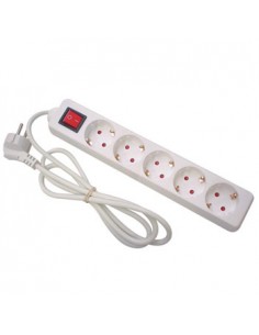 Bloco 5 Tomadas + Interruptor Cabo 1,5mts