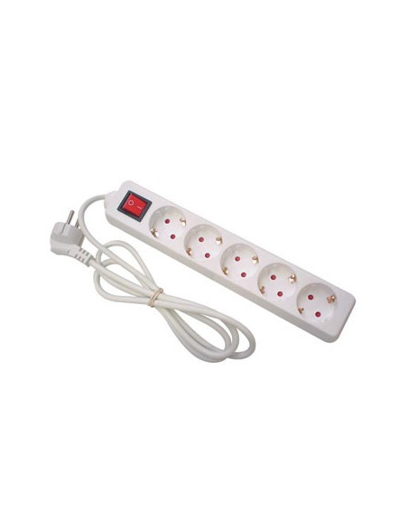 Bloco 5 Tomadas + Interruptor Cabo 1,5mts