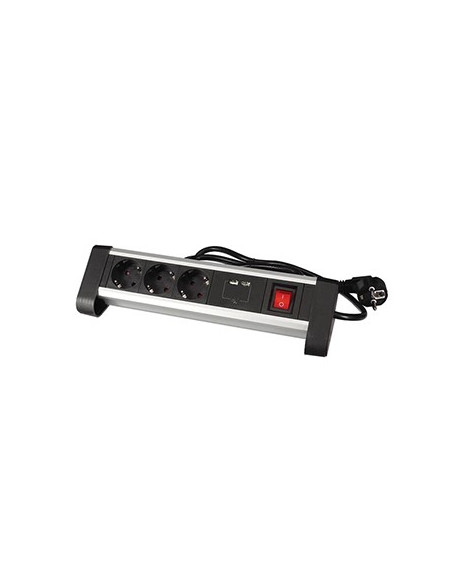 Bloco Mesa 3 Tomadas + 2 portas USB