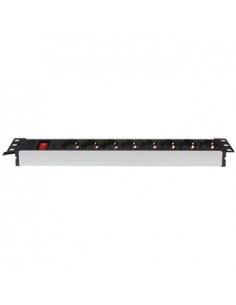 Bloco 8 Tomadas + Interruptor para rack de 19"