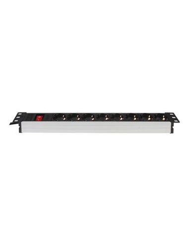 Bloco 8 Tomadas + Interruptor para rack de 19"