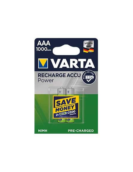 Pilhas Recarregáveis Varta HR03 AAA 1000mAh 1.2V 2Un
