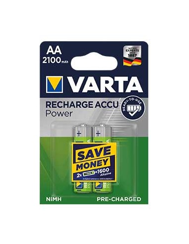 Pilhas Recarregáveis Varta 2100mAh AA HR6 1.2V 2un