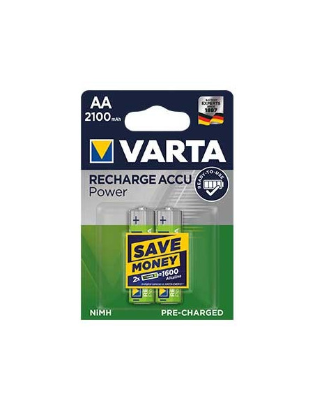 Pilhas Recarregáveis Varta 2100mAh AA HR6 1.2V 2un
