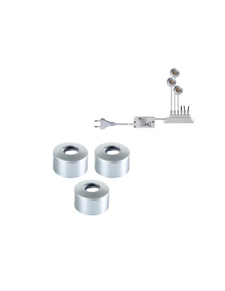Sistema LED p/ decoracao interior 3x1W branco quente 3000K