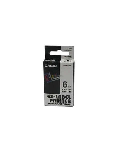 Fita para Gravacao para etiquetadora 6mm Preto/Branco