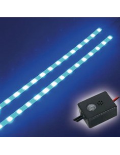 Fita LED auto-adesiva dupla 12VDC Azul c/ botão ON / OFF