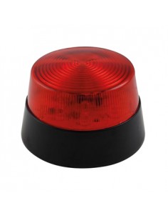 Luz LED Sinalizacao Flashes Lente Vermelha 12 VDC 77mm