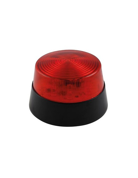 Luz LED Sinalizacao Flashes Lente Vermelha 12 VDC 77mm