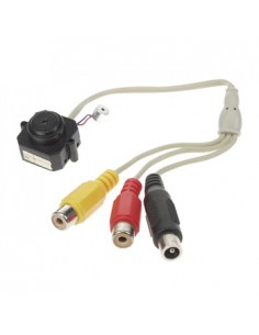 Camara pinhole cor com audio + adaptador