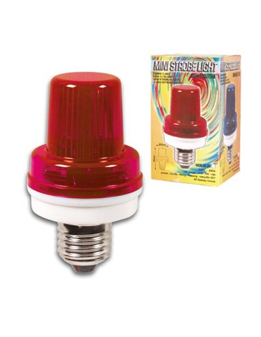 Mini Estroboscópio Casquilho E27, 3,5W Vermelho