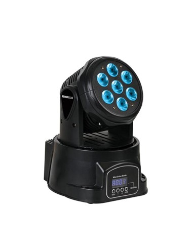 LED Mini Moving Head 7x10W RGBW Preto