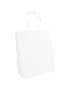 Saco Papel Branco 18+8x21,5cm c/Asa - 1un