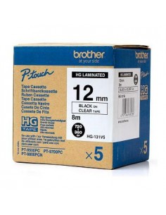 Fita AltaQualidade 12mmx8mts Transp/Preto (Caixa 5 Unids)