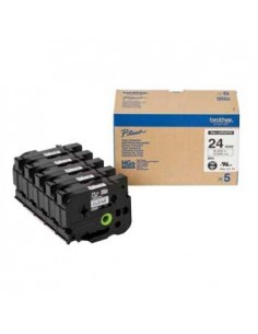 Fita AltaQualidade 24mmx8mts Transp/Preto (Caixa 5 Unids)