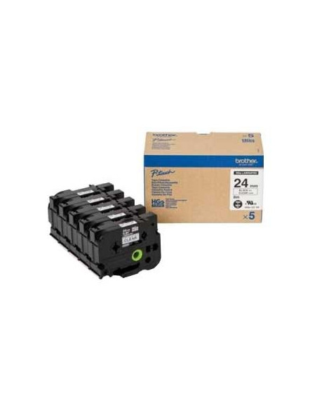 Fita AltaQualidade 24mmx8mts Transp/Preto (Caixa 5 Unids)