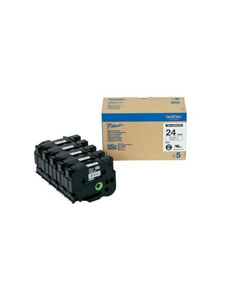 Fita AltaQualidade 24mmx8mts Branco/Preto (Caixa 5 Unids)