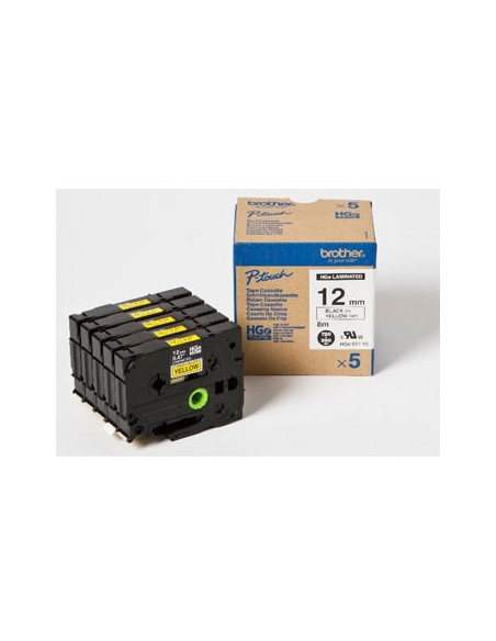 Fita AltaQualidade 12mmx8mts Amarelo/Preto (Caixa 5 Unids)