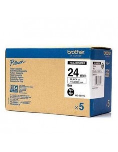 Fita AltaQualidade 24mmx8mts Amarelo/Preto (Caixa 5 Unids)