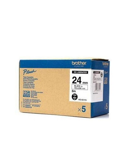 Fita AltaQualidade 24mmx8mts Amarelo/Preto (Caixa 5 Unids)
